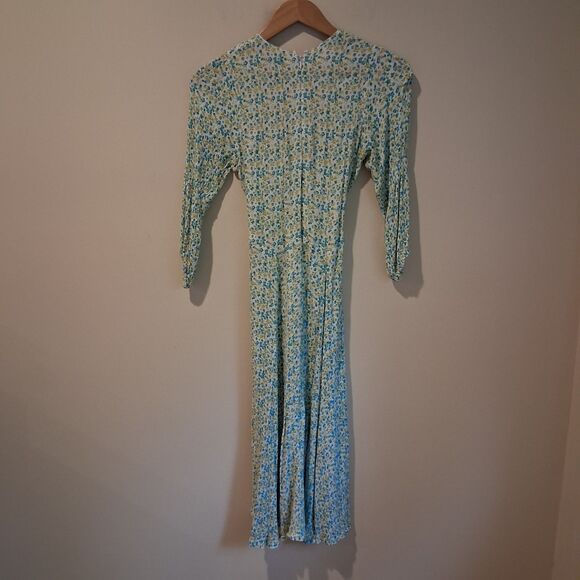 Faithfull the Brand Maud Midi Dress in Tilde Floral Print US Size 4 Preppy Work - Picture 8 of 11